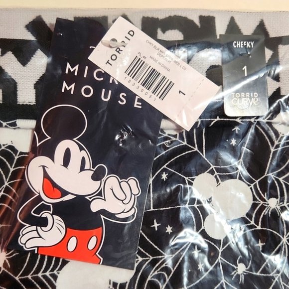 ❤️NWT VINTAGE TORRID DISNEY MICKEY MOUSE SPIDER WEB HALLOWEEN CHEEKY PANTY - Picture 11 of 14